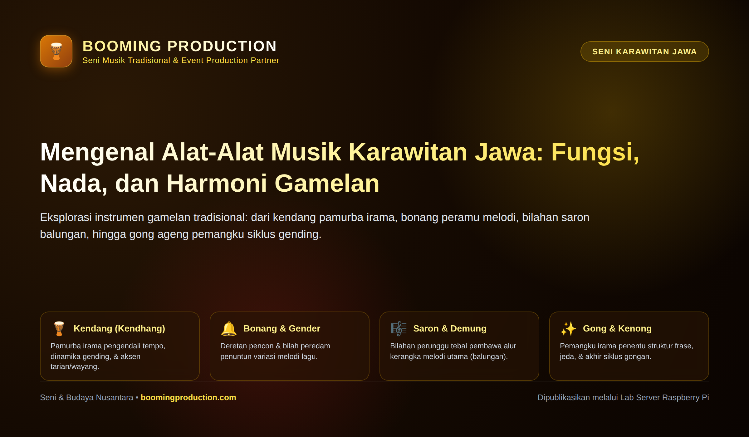 Alat Musik Karawitan dan Gamelan Jawa - Booming Production