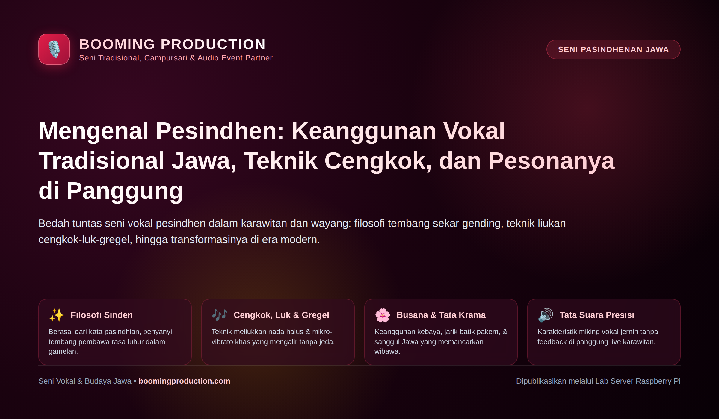 Seni Vokal Pesindhen Jawa - Booming Production